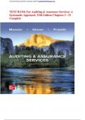 TEST BANK For Auditing & Assurance Services A Systematic Approach&comma; 12th Edition Chapters 1 - 21 Complete
