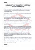 NFDN 2006 FINAL EXAM STUDY QUESTIONS AND ANSWERS 2025
