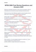 NFDN 2006 Final Review Questions and Answers 2025