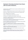 Hartman-s Nursing Assistant Care Exam with Accurate Solutions