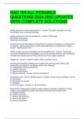 RAD 105 ALL POSSIBLE QUESTIONS 2024-2025 UPDATES WITH COMPLETE SOLUTIONS  