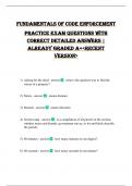 FUNDAMENTALS OF CODE ENFORCEMENT PRACTICE EXAM QUESTIONS WITH CORRECT DETAILED ANSWERS &vert; ALREADY GRADED A&plus;<RECENT VERSION>