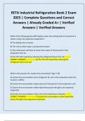 RETA Industrial Refrigeration Book 2 Exam 2025 &vert; Complete Questions and Correct Answers &vert; Already Graded A&plus; &vert; Verified Answers &vert; Verified Answers