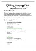 WGU D199 Summary and Test &ndash; Intro to Physical and Human Geography &ndash; Verified Questions & Answers &ndash; 2025&sol;2026 Edition