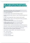 RAD 105 MIDTERM EXAM QUESTIONS WITH COMPLETE SOLUTIONS GRADED A&plus; 