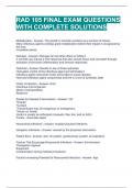 RAD 105 FINAL EXAM QUESTIONS WITH COMPLETE SOLUTIONS 