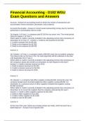 Financial Accounting - D102 WGU Exam Questions and Answers