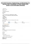HLTH 485 Principles of Epidemiology and Biostatistics for Business Quiz&colon; Foundations to Study Designs 2025 scored 71 out of 80 Liberty University