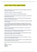 D102 PRACTICE QUESTIONS AND ANSWERS