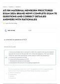 ATI RN MATERNAL NEWBORN PROCTORED EXAM 2024 BRAND NEW&excl;&excl; COMPLETE EXAM 70 QUESTIONS AND CORRECT DETAILED ANSWERS WITH RATIONALES &vert;100&percnt; Verified & A&plus; GRADED