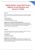 NRNP 6665-01 Actual 2025 Week 6 Midterm Exam Questions and Answers Verified