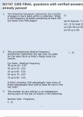 BSTAT 2305 FINAL questions with verified answers already passed