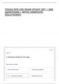 TEXAS DPS CID EXAM STUDY SET &vert; 308 QUESTIONS &vert; WITH COMPLETE SOLUTIONS&excl;&excl;
