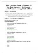 BLS Provider Exam &ndash; Version D &ndash; Verified Answers &ndash; A&plus; Graded &ndash; 100&percnt; Correct &ndash; 2025&sol;2026 Edition