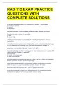 RAD 112 EXAM PRACTICE QUESTIONS WITH COMPLETE SOLUTIONS 