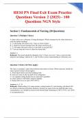 HESI PN Final Exit Exam Practice Questions Version 2 &lpar;2025&rpar; - 100 Questions NGN Style