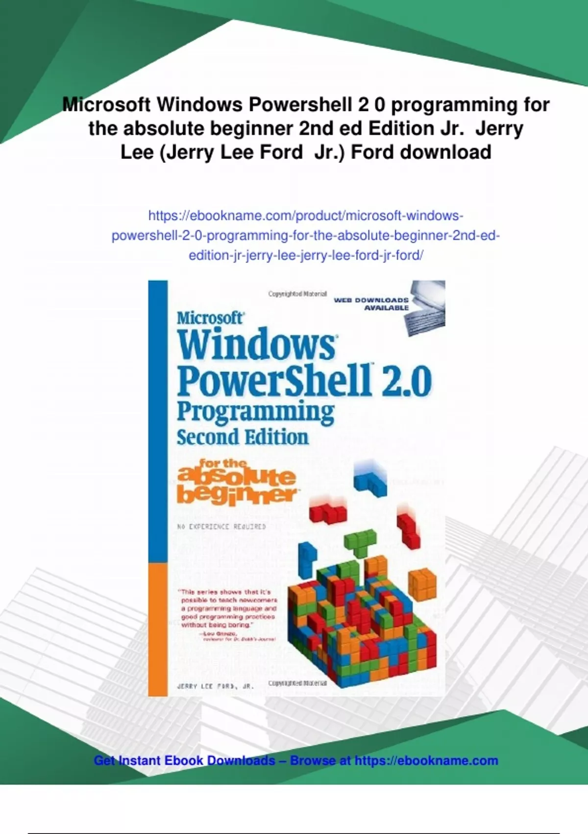 Summary Microsoft Windows Powershell 2 0 programming for the absolute ...