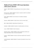 Medical Terms HSRT 230 Exam Questions with correct answers