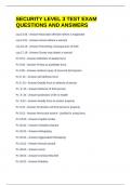 SECURITY LEVEL 3 TEST EXAM QUESTIONS AND ANSWERS
