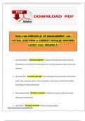 STUDY BUNDLE&lbrack;2025&rsqb; WGU C483 PRINCIPLES OF MANAGEMENT&vert; 440&plus; ACTUAL QUESTIONS & CORRECT DETAILED ANSWERS&vert; LATEST 2025&vert; GRADED A&plus;