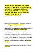 NNAAP NURSE AIDE PRACTICE EXAM &lpar;ACTUAL EXAM&rpar; WITH CORRECT ACTUAL QUESTIONS AND CORRECTLY WELL DEFINED ANSWERS LATEST ALREADY GRADED A&plus; 2025 &ndash; 2026