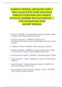 Alberta General Insurance Level 1  FINAL EXAM STUDY GUIDE 2025&sol;2026  COMPLETE QUESTIONS AND CORRECT  DETAILED ANSWERS WITH RATIONALES &vert;&vert;  100&percnt; GUARANTEED PASS  <RECENT VERSION> 