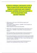 Alberta General Insurance Level 2  FINAL EXAM STUDY GUIDE 2025&sol;2026  COMPLETE QUESTIONS AND CORRECT  DETAILED ANSWERS WITH RATIONALES &vert;&vert;  100&percnt; GUARANTEED PASS  <RECENT VERSION> 