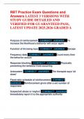 RBT Practice Exam Questions and  Answers LATEST 3 VERSIONS WITH  STUDY GUIDE DETAILED AND  VERIFIED FOR GUARANTEED PASS&comma;  LATEST UPDATE 2025&comma;2026 GRADED A 