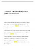 Advanced Adult Health Questions and Correct Answers
