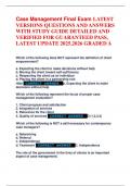 Intro To Case Management Final Exam Review LATEST BUNDLE
