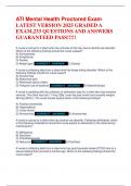 ATI Mental Health Proctored Exam  LATEST VERSION 2025 GRADED A  EXAM&comma;233 QUESTIONS AND ANSWERS  GUARANTEED PASS&excl;&excl;&excl;&excl;&excl;