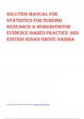 Solution Manual for Statistics for Nursing Research A Workbook for Evidence-Based Practice 3rd Edition Susan Grove Daisha&period;pdf
