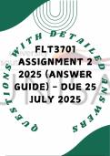 FLT3701 Assignment 2 2025 &lpar;Answer Guide&rpar; - Due 25 July 2025