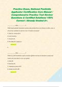 Practice Exam&comma; National Pesticide Applicator Certification Core Manual &sol; Comprehensive Practice Test Review Questions & Certified Solutions&sol; 100&percnt; Correct &sol; Already Graded A&plus;&period;