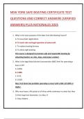 NEW YORK SAFE BOATING CERTIFICATE TEST  QUESTIONS AND CORRECT ANSWERS &lpar;VERIFIED  ANSWERS&rpar; PLUS RATIONALES 2025
