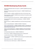 NCSBA Beekeeping Study Guide Questions & Answers Already Graded A&plus;