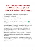 NACE 1 PN-RN Exam Questions with Verified Answers &vert; Latest 2025&sol;2026 Update &vert; 100&percnt; Correct&period;