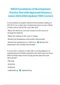 NACE Foundations of Nursing Exam Practice Test with Approved Answers &vert; Latest 2025&sol;2026 Update&vert; 100&percnt; Correct&period;