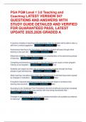 PGA PGM Level 1 3&period;0 Teaching and  Coaching LATEST VERSION 347  QUESTIONS AND ANSWERS WITH  STUDY GUIDE DETAILED AND VERIFIED  FOR GUARANTEED PASS&comma; LATEST  UPDATE 2025&comma;2026 GRADED A 