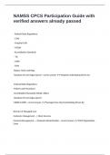 NAMSS CPCS Participation Guide with verified answers already passed