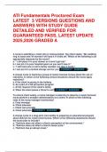 ATI Fundamentals Proctored Exam  LATEST  3 VERSIONS QUESTIONS AND  ANSWERS WITH STUDY GUIDE  DETAILED AND VERIFIED FOR  GUARANTEED PASS&comma; LATEST UPDATE  2025&comma;2026 GRADED A