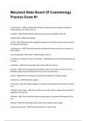Maryland State Board Of Cosmetology Practice Exam &num;1 NEWEST 2025&sol;2026 ACTUAL EXAM COMPLETE QUESTIONS AND CORRECT DETAILED ANSWERS &lpar;VERIFIED ANSWERS&rpar; &vert;ALREADY GRADED A&plus;&vert;&vert;BRAND NEW&excl;&excl;