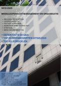 NCOI module Management en Organisatie 2025 - Organisatiestructuur, leiderschapsstijl en belonen - Geslaagd cijfer 8.0 + oefentoets + leerdoelen 