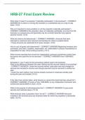 HRB-27 Final Exam Review Questions And Answers With Verified Tests 100&percnt; Correct Answers