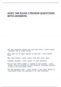 AGEC 340 EXAM 1 REVIEW QUESTIONS WITH ANSWERS