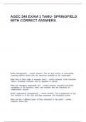 AGEC 340 EXAM 1 TAMU- SPRINGFIELD WITH CORRECT ANSWERS