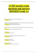 CCHT Practice Exam 2024 &ndash; Actual Questions with Correct Verified Answers &lpar;A&plus; Graded&comma; Latest Edition&rpar;
