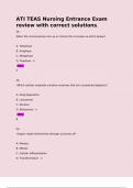 ATI TEAS Nursing Entrance Exam review with correct solutions&period; Qs When the chromosomes line up in mitosis this is known as which phase&quest;   A&period; Telophase  B&period; Anaphase  C&period; Metaphase  D&period; Prophase - n  ANS C  Qs  Which cellular organelle contains enzymes that ar