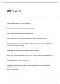 OM Exam -1 Questions and Correct Answers