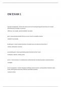 OM EXAM 1 Questions with 100&percnt; Correct Answers